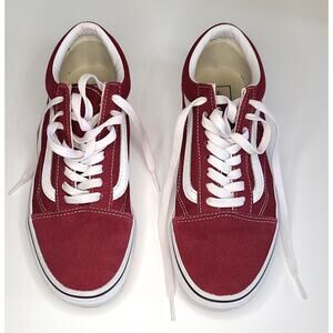 Vans Ward Racing Shoe Size Men 7 Women 8.5 Red/Maroon Canvas Low Top